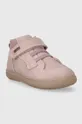 Детские кожаные зимние ботинки Primigi розовый