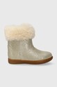 UGG śniegowce skórzane dziecięce T JORIE II METALLIC na zamek złoty 1097035T