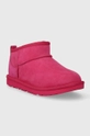 Detské semišové snehule UGG KIDS CLASSIC ULTRA MINI ružová