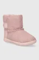Дитячі шкіряні чоботи UGG T KEELANEL HEARTS рожевий