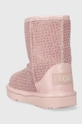 Детские кожаные сапоги UGG T CLASSIC IIEL HEARTS Голенище: Синтетический материал, Натуральная кожа, Замша Внутренняя часть: Текстильный материал, Шерсть Подошва: Синтетический материал