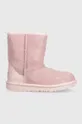 ροζ Παιδικές δερμάτινες μπότες χιονιού UGG KIDS CLASSIC IIEL HEARTS Για κορίτσια