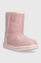 Dječje kožne cipele za snijeg UGG KIDS CLASSIC IIEL HEARTS roza