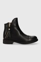 Geox ghete din piele pentru copii neizolat negru J5449C.00043