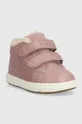 Παιδικά δερμάτινα παπούτσια Geox ροζ