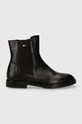 Dětské kožené boty Tommy Hilfiger CHELSEA přírodní kůže černá T4A5.33045