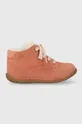 oranžna Otroški čevlji iz semiša Pom D'api STAND-UP DERBY FUR Dekliški