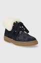 Детские замшевые зимние ботинки Pom D'api TRIX FUR G P1DBDF0403.24.27 тёмно-синий AW23