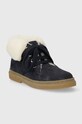 Детские замшевые зимние ботинки Pom D'api TRIX FUR G P1DBDF0403.28.30 тёмно-синий AW23