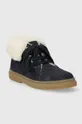 Дитячі замшеві зимові черевики Pom D'api TRIX FUR G темно-синій