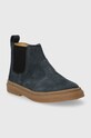 Pom D'api cizme chelsea din piele pentru copii TRIX JOD ZIP P1DGCG0402.22.23 bleumarin AW23