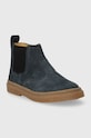 Detské kožené topánky chelsea Pom D'api TRIX JOD ZIP P1DGCG0402.22.23 tmavomodrá AW23