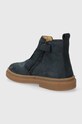Девочка Детские замшевые ботинки Pom D'api TRIX JOD ZIP P1DGCG0402.28.30 тёмно-синий
