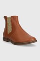 Pom D'api cizme chelsea din piele pentru copii CITY JODZIP P1IEBN04R2.31.34 maro AW23