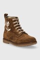 Дитячі замшеві черевики Pom D'api TRIP HI FLO P1JEDZ0402.24.27 коричневий AW23