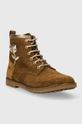 Pom D'api cizme din piele intoarsa pentru copii TRIP HI FLO P1JEDZ0402.31.34 maro AW23