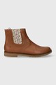 Pom D'api cizme chelsea din piele pentru copii TRIP JODZIP neizolat maro P1JFBN0401.35.38