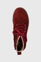 burgundské Detské semišové topánky Pom D'api TRIP HI LACE