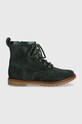 Pom D'api cizme din piele intoarsa pentru copii TRIP HI LACE cu snur verde P1JIDZ0402.28.30