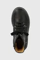 čierna Detské kožené topánky Pom D'api SID HI STUD