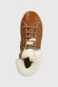 Дитячі шкіряні зимові черевики Pom D'api SWAG ZIP FUR коричневий P1QDBN0401.31.34