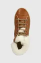 коричневый Детские кожаные зимние ботинки Pom D'api SWAG ZIP FUR