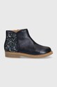Детские кожаные ботинки Pom D'api RETRO BACK без утепления тёмно-синий P1ZGAN0402.24.27