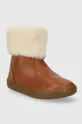 Детские кожаные зимние ботинки Shoo Pom коричневый