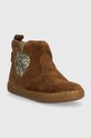 Shoo Pom cizme din piele intoarsa pentru copii P4KMEB0402.25.27 maro AW23