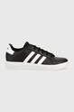 Dětské sneakers boty adidas GRAND COURT imitace kůže černá GW6503