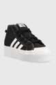 Παιδικά πάνινα παπούτσια adidas Originals NIZZA PLATFORM MID μαύρο