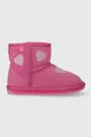 рожевий Дитячі замшеві чоботи Emu Australia K12958 Barton Heart Для дівчаток