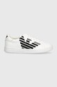 EA7 Emporio Armani teniși din piele copii sintetic alb XSX101.XOT46