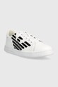 Otroške usnjene superge EA7 Emporio Armani XSX101.XOT46 bela SS24