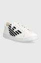 EA7 Emporio Armani gyerek bőr sportcipő XSX101.XOT46 fehér SS24