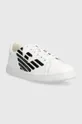 EA7 Emporio Armani sneakersy skórzane dziecięce biały