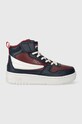 Детские кроссовки Fila FXVENTUNO velcro mid имитация натуральной кожи тёмно-синий FFK0158