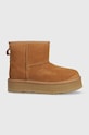 UGG cizme de zapada din piele intoarsa CLASSIC MINI PLATFORM izolat bej 1143700K