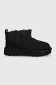 Дитячі замшеві чоботи UGG T CLASSIC ULTRA MINI замша чорний 1130750T