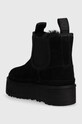 Chłopiec UGG buty zimowe zamszowe dziecięce KIDS NEUMEL PLATFORMLSEA 1143710K czarny