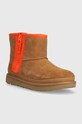 Dětské semišové sněhule UGG KIDS CLASSIC MINI ZIPPER TAPE L 1143699K béžová AW23