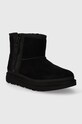 UGG śniegowce zamszowe dziecięce KIDS CLASSIC MINI ZIPPER TAPE L 1143699K czarny AW23