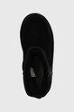 UGG śniegowce zamszowe dziecięce KIDS CLASSIC MINI ZIPPER TAPE L czarny 1143699K