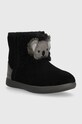 UGG śniegowce zamszowe dziecięce T KOALA STUFFIE tekstylny czarny 1123655T