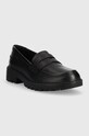 Geox mocasini din piele pentru copii J3620C.00043.32.35 negru AW23