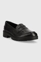 Geox mocasini din piele pentru copii J3620C.00043.36.41 negru SS24