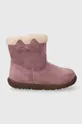 fioletowy Geox buty zimowe zamszowe dziecięce Dziecięcy