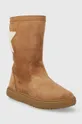 Дитячі замшеві зимові черевики Geox коричневий