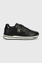 Дитячі кросівки Tommy Hilfiger імітація лицьової шкіри чорний T3A9.32994.30.34