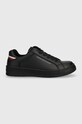 Tommy Hilfiger sneakersy dziecięce imitacja skóry licowej czarny T3X9.33112